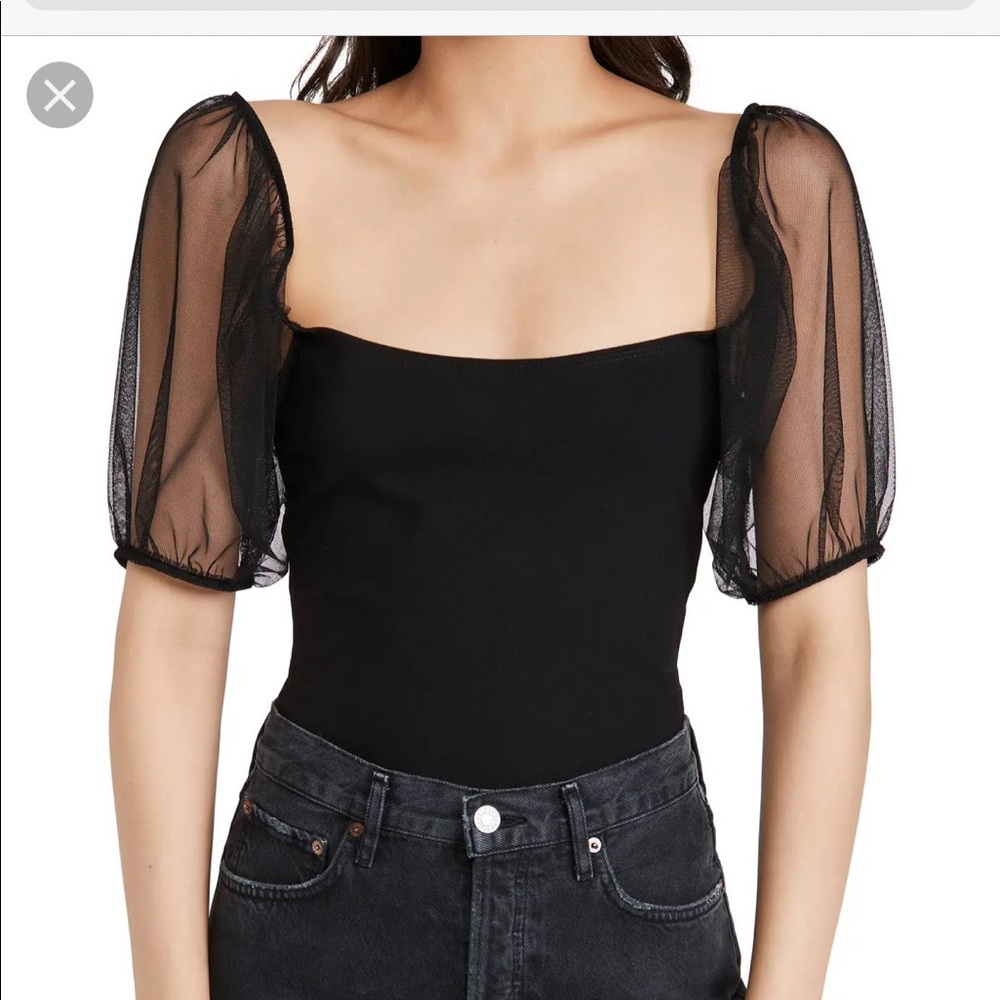 Free people Puff sleeve cami NWT Black size L